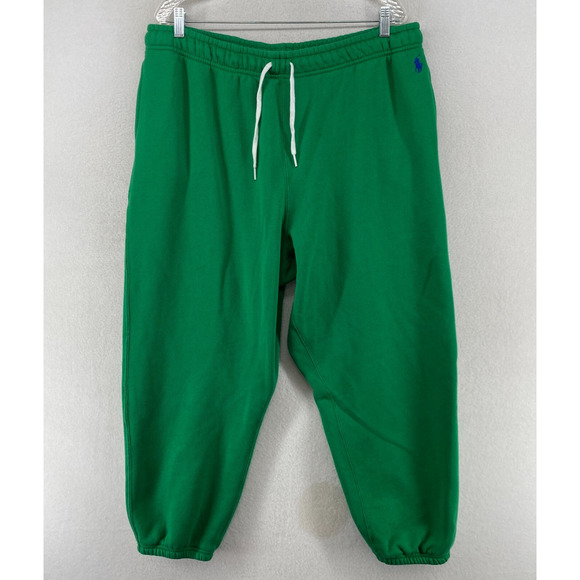 POLO RALPH LAUREN Pants Womens 2XL Fleece Athletic Jogger Sweat Drawstring Green - Picture 1 of 16